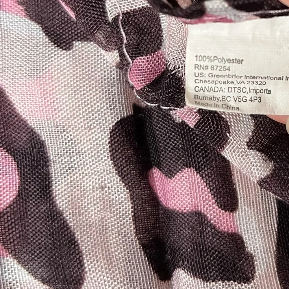 5/$15 Fashion Scarf Womens Pink Black Leopard Print Polyester Casual Lightweight